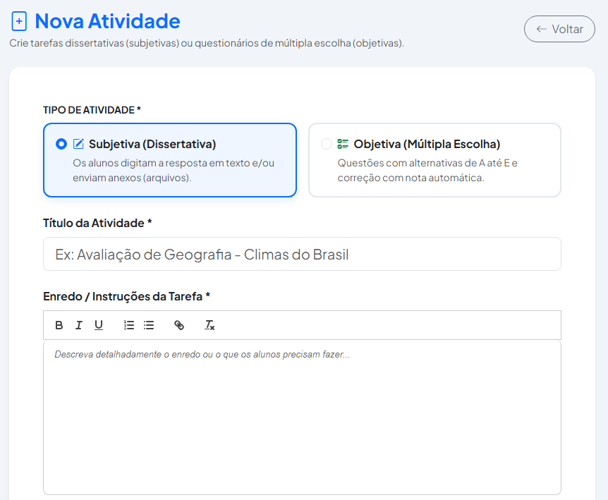 Criando Atividades