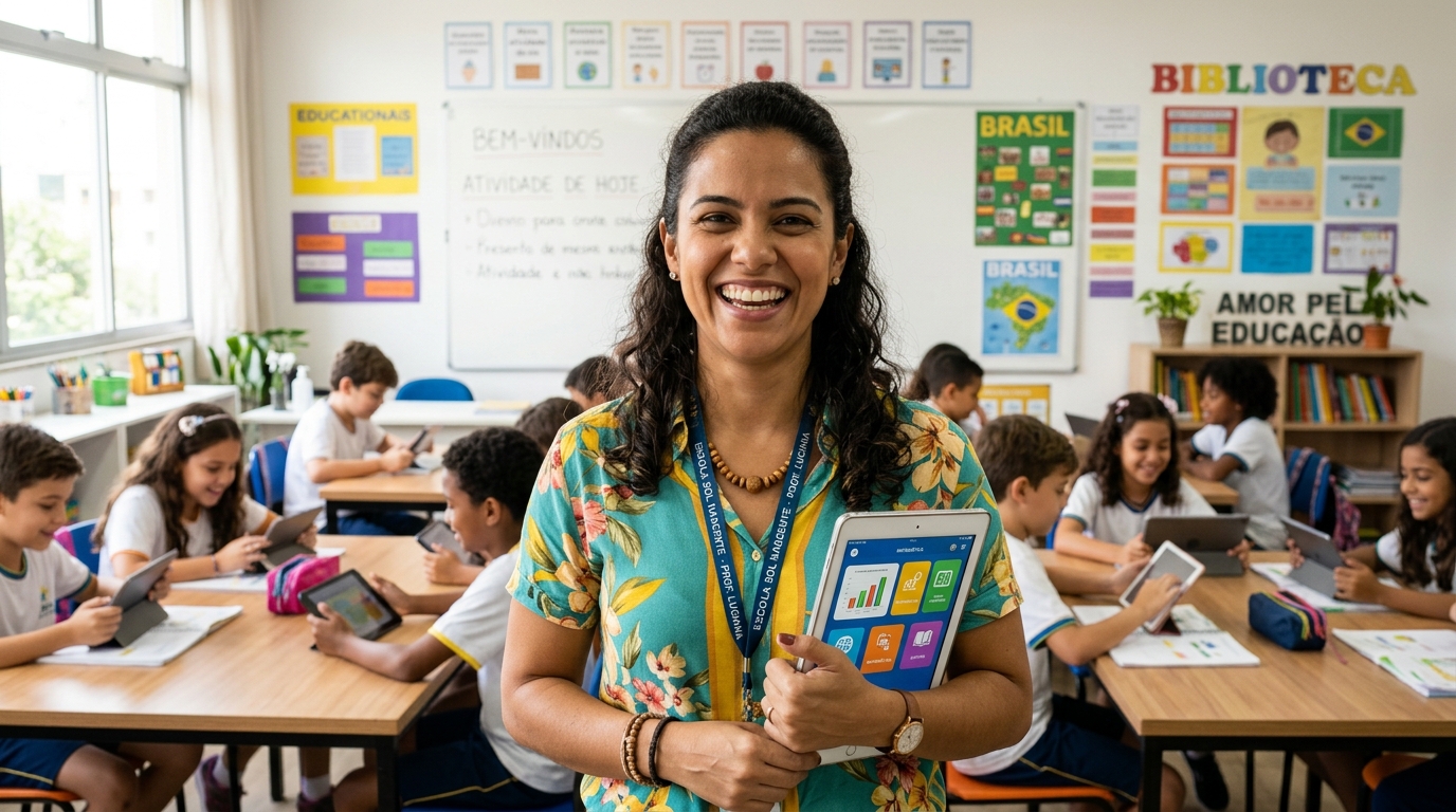 Professora utilizando SalaWeb