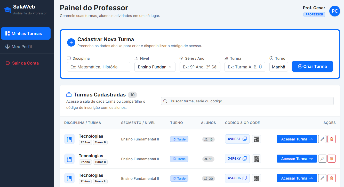 Painel do Professor